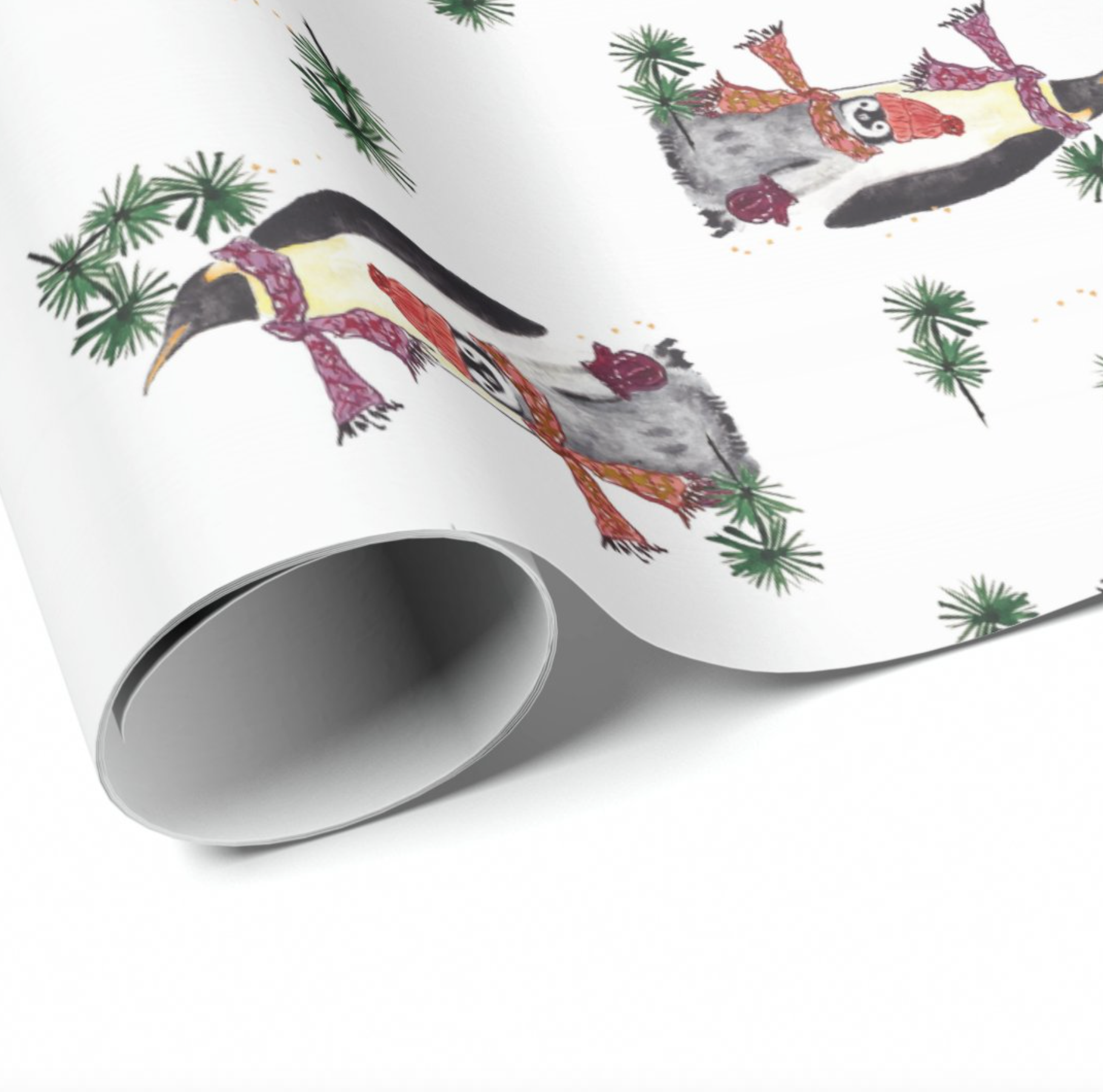 Holiday Penguin 30” Wide Wrapping Paper