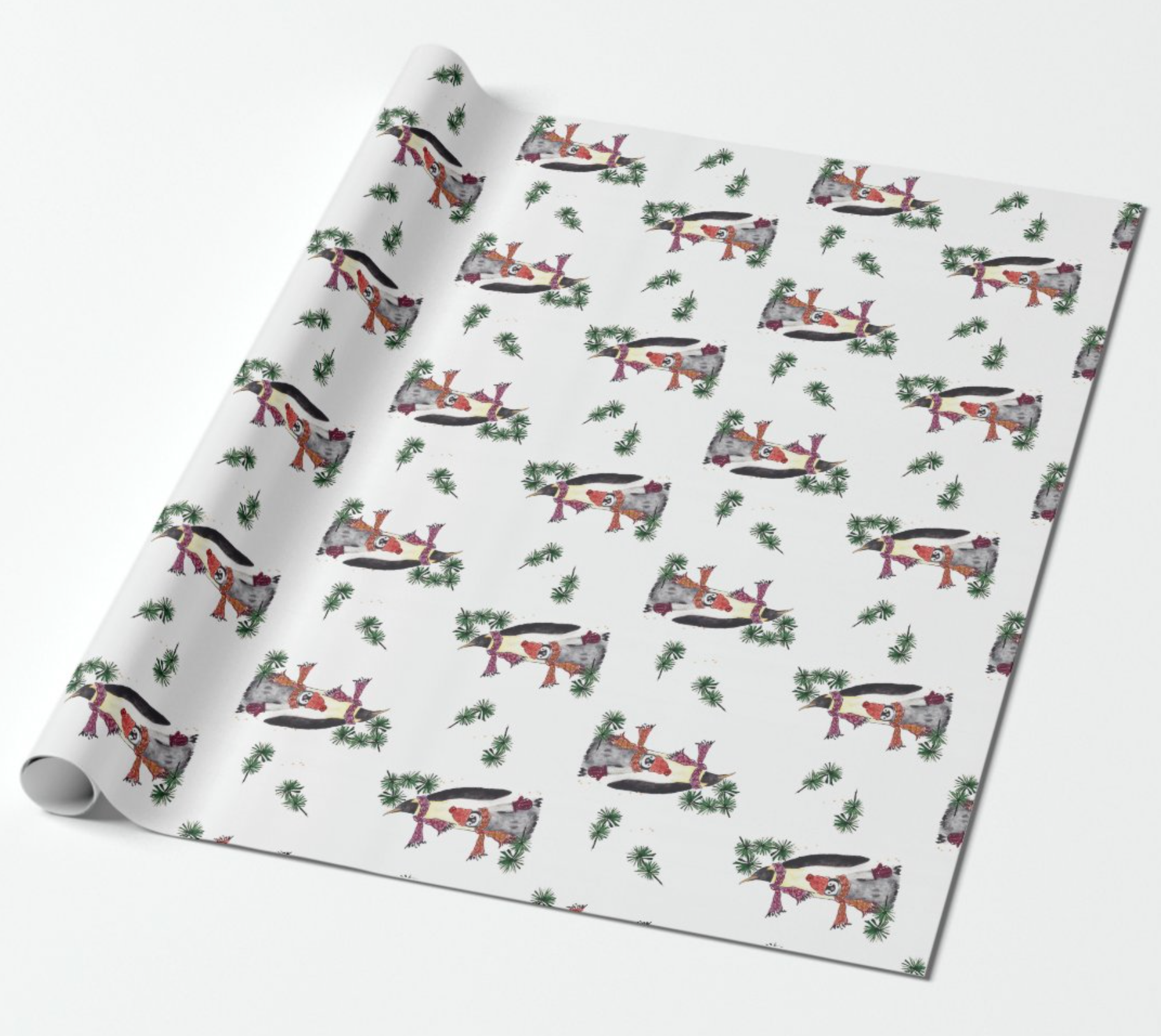 Holiday Penguin 30” Wide Wrapping Paper